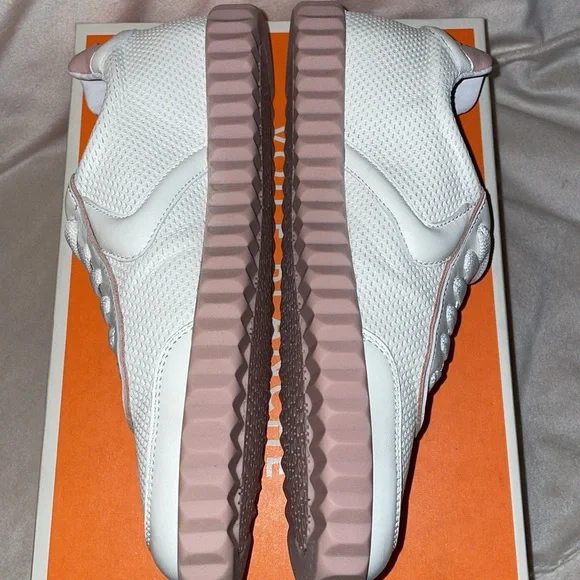 NWT VOILE BLANCHE SELIA Leather Sneakers in
White-Light Pink - Picture 12 of 14